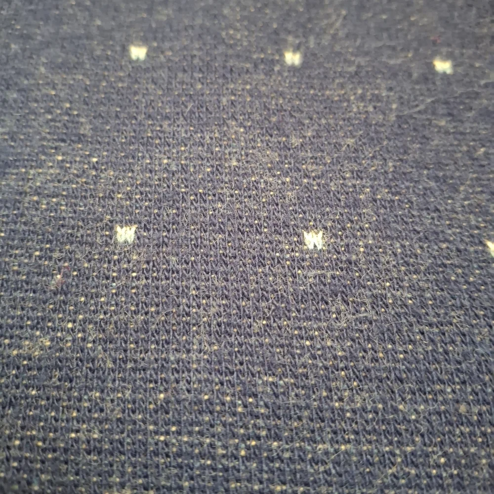 Puritan Navy V-Neck Sweater with Dotted Pattern
